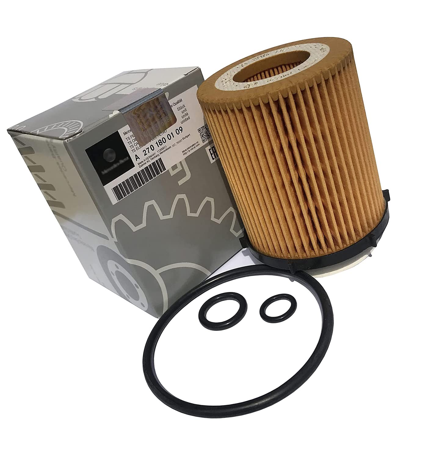 2701800109 Genuine Oil Filter Compatible With Mercedes-Benz Engine Oil Filter Set,Fits Gla250 C300 Glc300 E300 Gle350 Etc